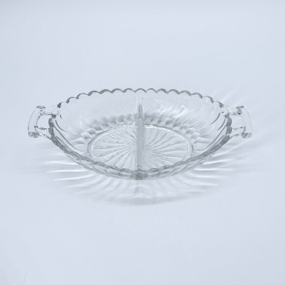Vintage Colony by Fostoria Clear Crystal 9” Divided Oval Relish Dish - Picture 1 of 7